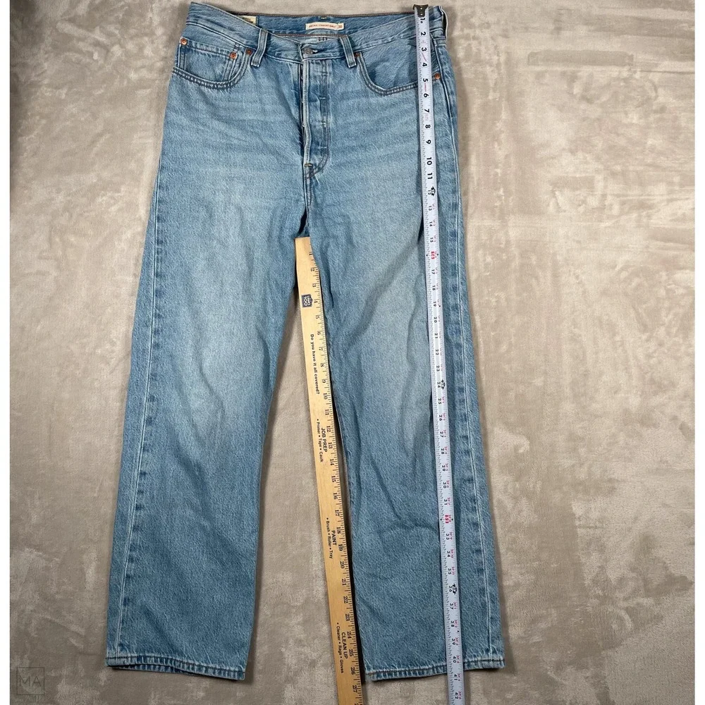 Levi's Women's Jeans Ribcage Straight Ankle Denim Button Fly Casual	30 Blue